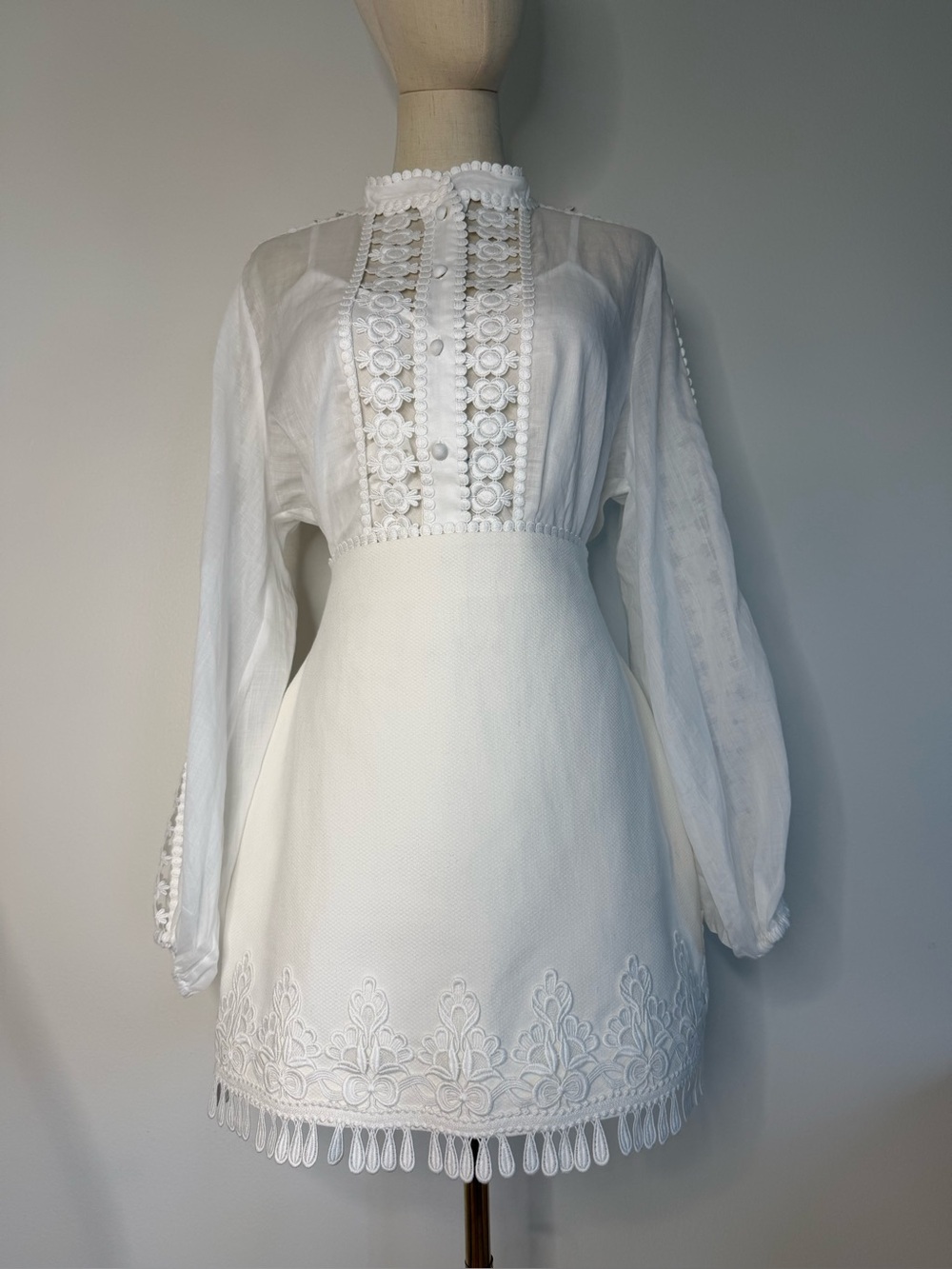 Zimmermann White Cotton 3 Piece Set Size 2 Blouse Skirt Tank - Picture 11 of 11